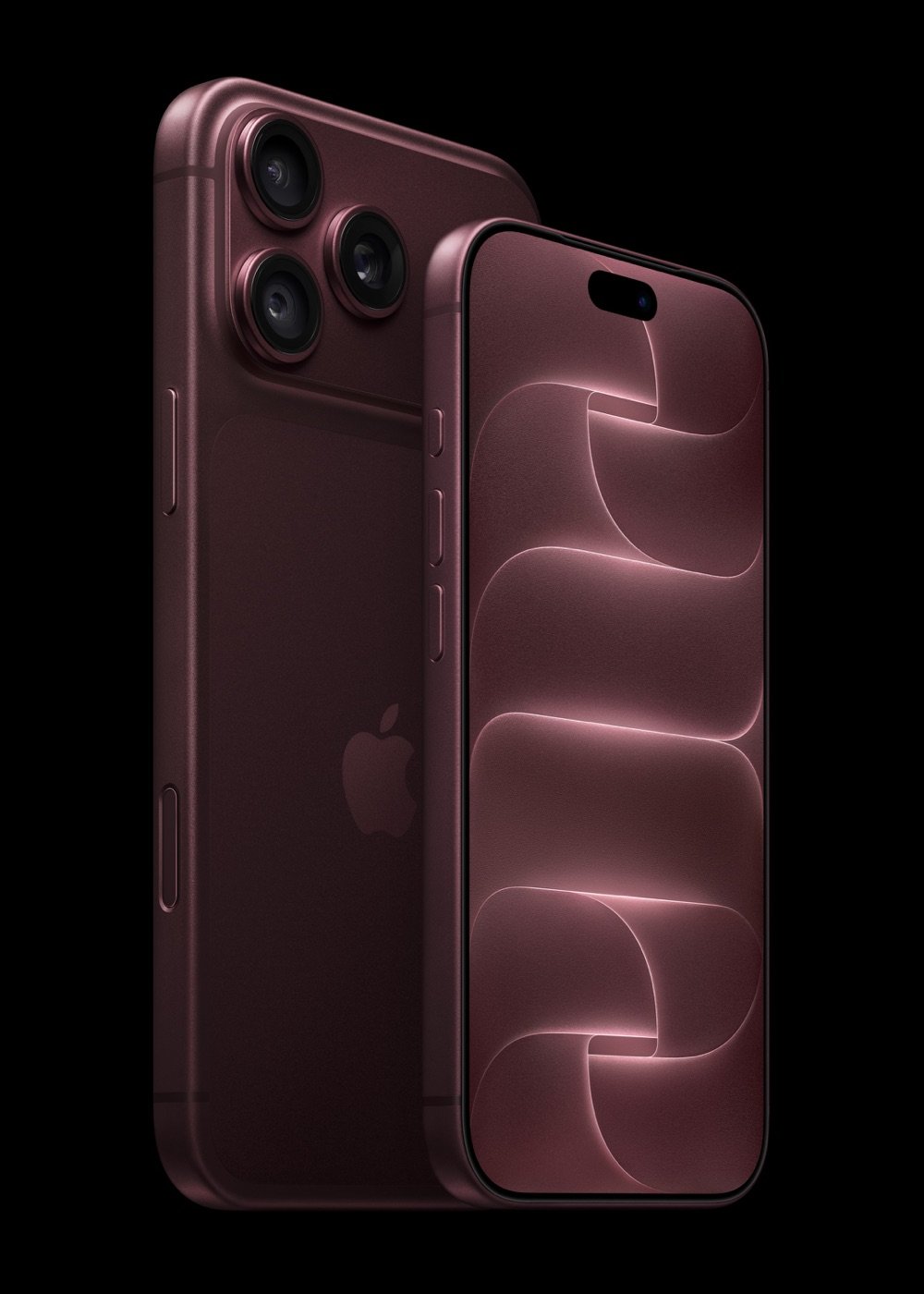 Bordo iPhone 18 Pro önden ve arkadan