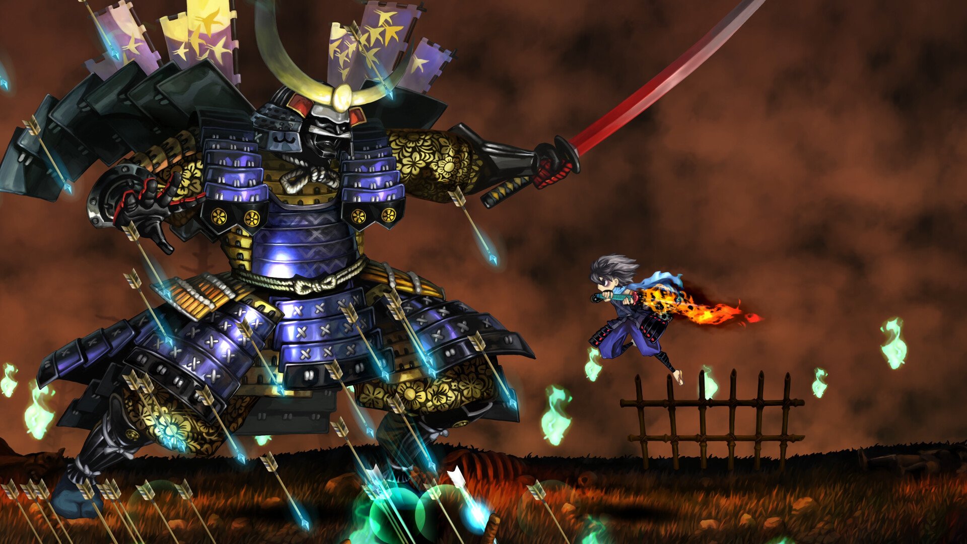 Muramasa: Revenant Blades'te dev zırhlı samuray düşman