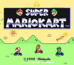Super Mario Kart Fullscreen Edition başlık ekranı