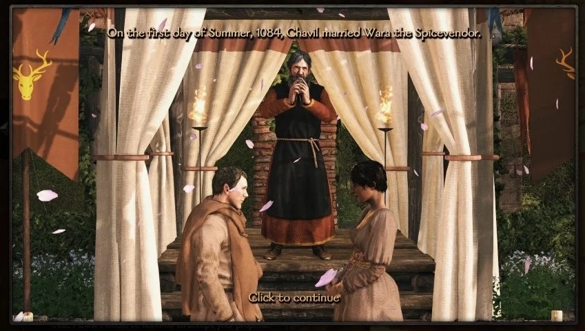 Marry Anyone modu ile Bannerlord'da düğün sahnesi