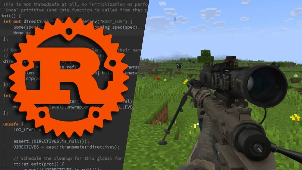 Chasm'ın Rust ile yeniden yazılan Modern Warfare 2, Skate 3 ve Minecraft karması: Minecraft dünyasında MW2 keskin nişancı tüfeği