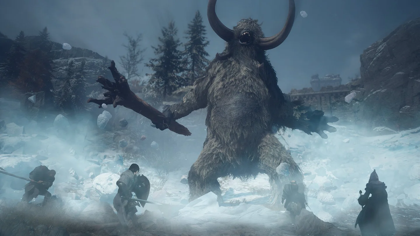 Dark Arisen'da kar fırtınasında dev boynuzlu yaratık