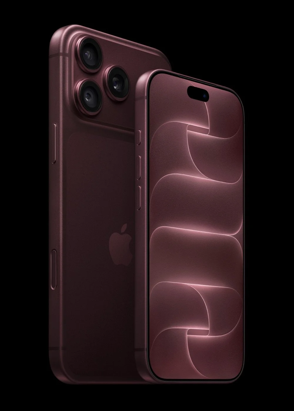 Bordo iPhone 18 Pro önden ve arkadan