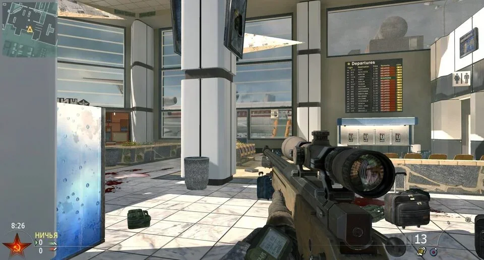 IW4L ile Rust'ta yeniden yazılan Modern Warfare 2'nin Terminal haritasında keskin nişancı tüfeği