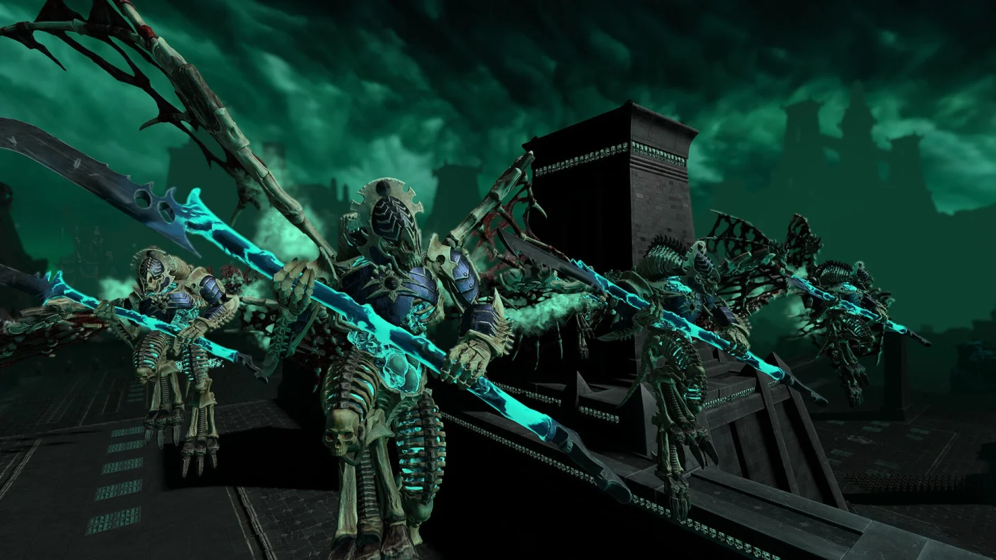 Nagash kampanyasında parlayan mızraklı iskelet savaşçıları