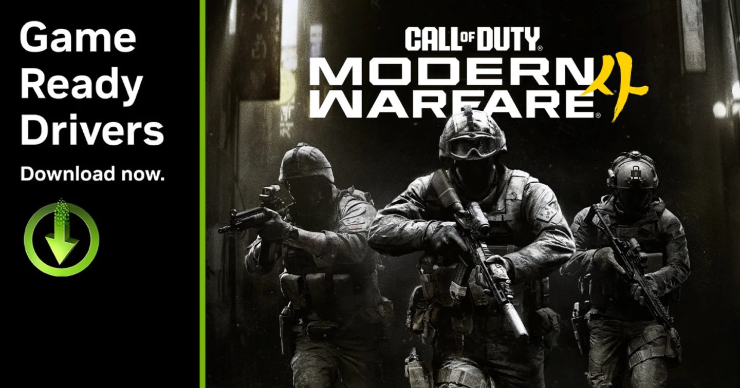 NVIDIA Game Ready sürücü görseli, Call of Duty Modern Warfare 4 sanat çalışmasıyla