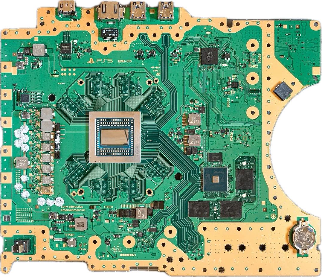 PlayStation 5 anakartı ve çip yerleşimi