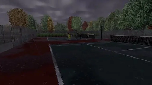 Project Viewpoint modu ile yağmur bulutları altında tenis kortu