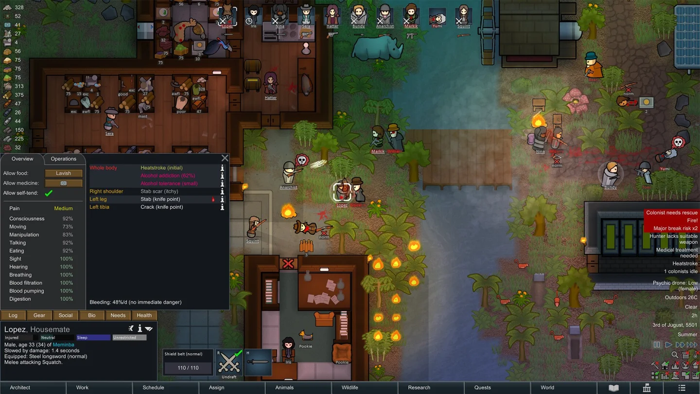 RimWorld kolonisinden ekran görüntüsü