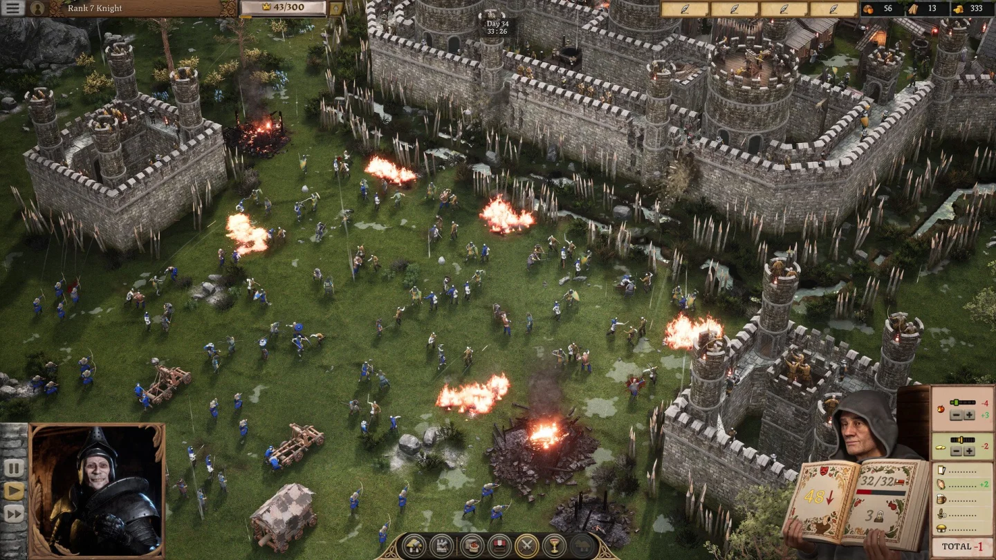 Stronghold 4'te surlara saldıran ordular ve yanan alanlar