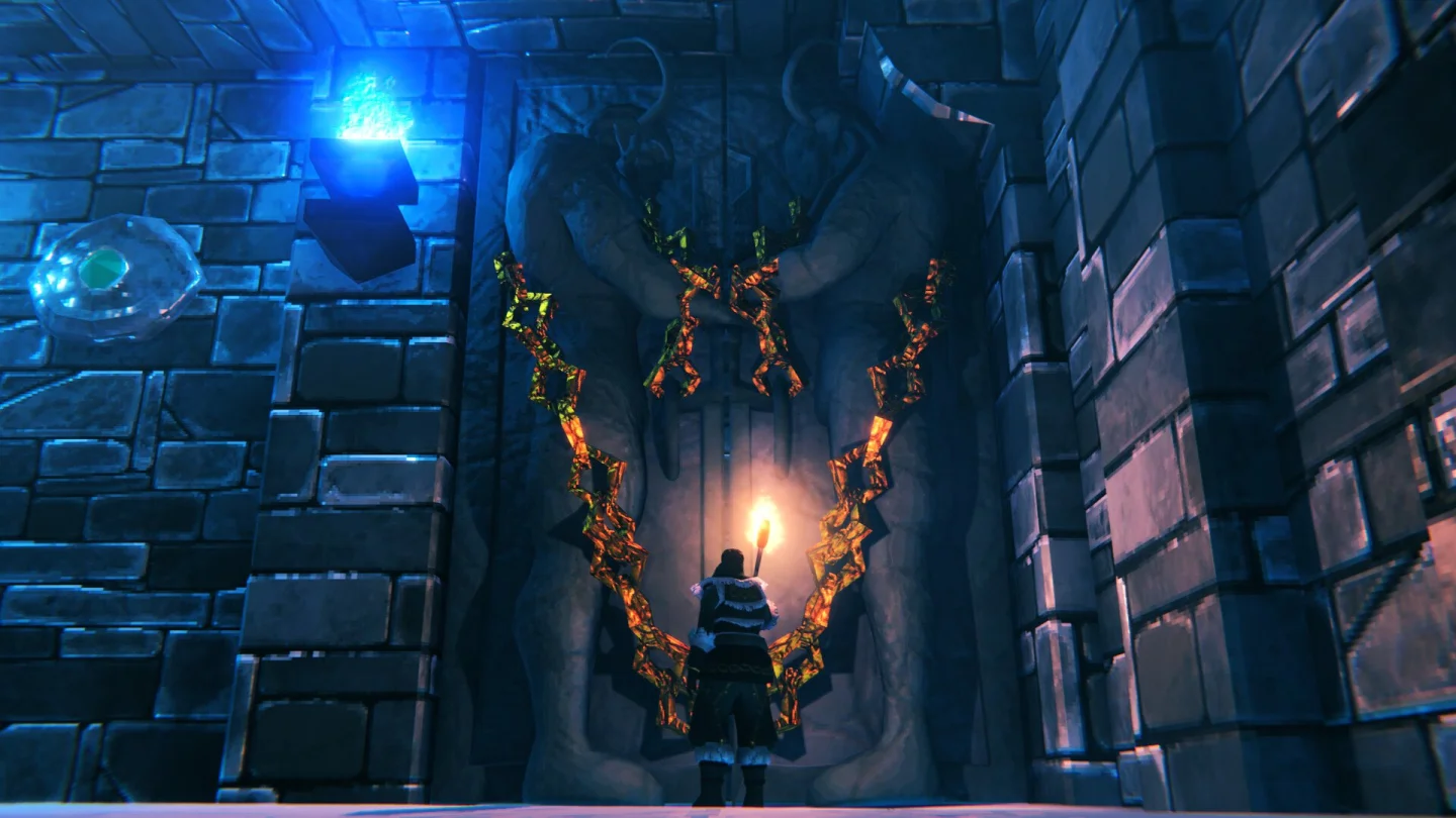 Valheim 1.0 yeni zindanının zincirli taş kapısı